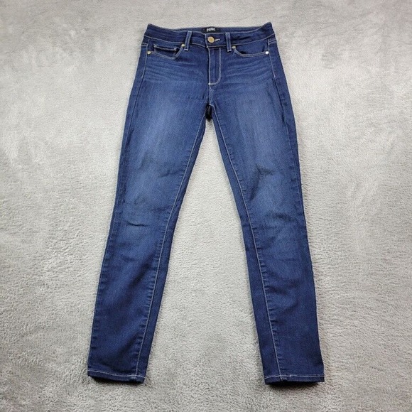 Paige Hoxton Ankle Jeans Womens 26 Blue Mid Rise Skinny Designer Measures 27X27 - Picture 1 of 13